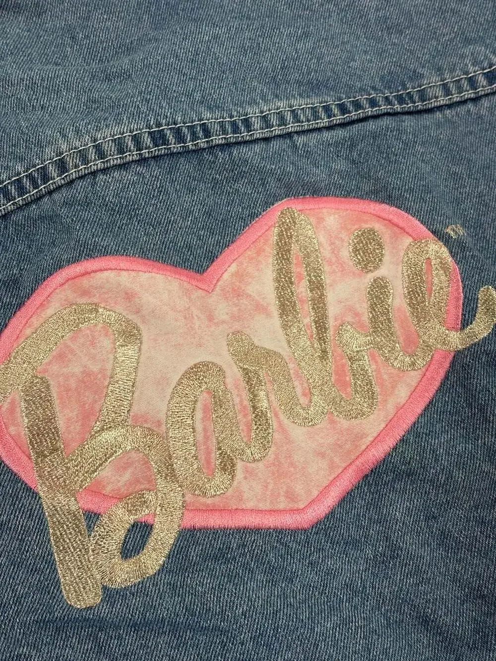 Vintage 1997 Mattel Barbie Embroidered Denim Jacket Girls